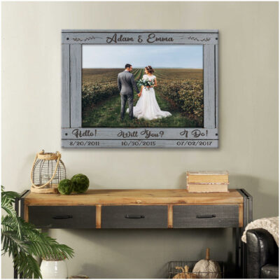 Customized Hello Will You I Do Anniversary Date Gifts Print Canvas Art Illustration 3
