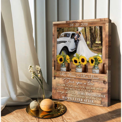 Custom Canvas Prints Wedding Anniversary Gifts Personalized Photo Gifts Sunflower Mason Jars Ohcanvas Illustration 3