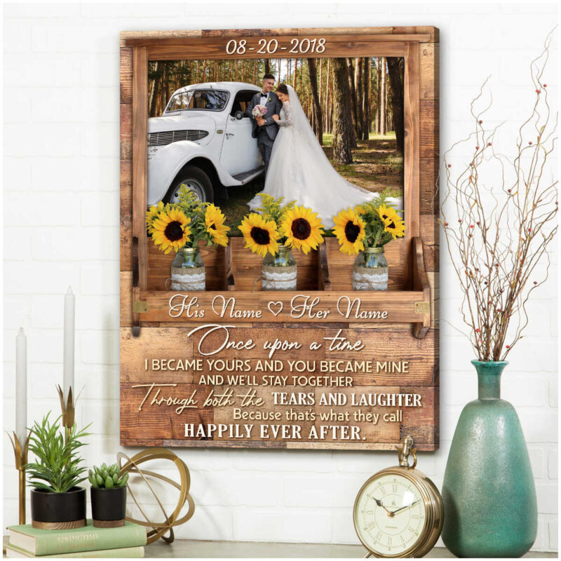 Custom Canvas Prints Wedding Anniversary Gifts Personalized Photo Gifts Sunflower Mason Jars Ohcanvas Illustration 4