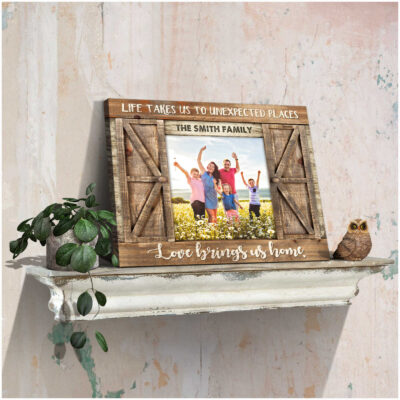 Custom Canvas Prints Family Personalized Photo Gifts Farmhouse Wall Decor Love Brings Us Home Ohcanvas (Illustration-2)