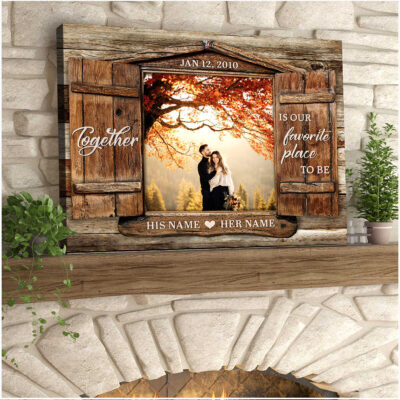 Personalized Wedding Anniversary Gifts Custom Couple Name Canvas Print Illustration 2