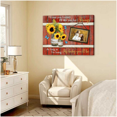 Personalized Photo Sunflower Gifts Gift For Daughter My Baby Canvas Print Illustration 4