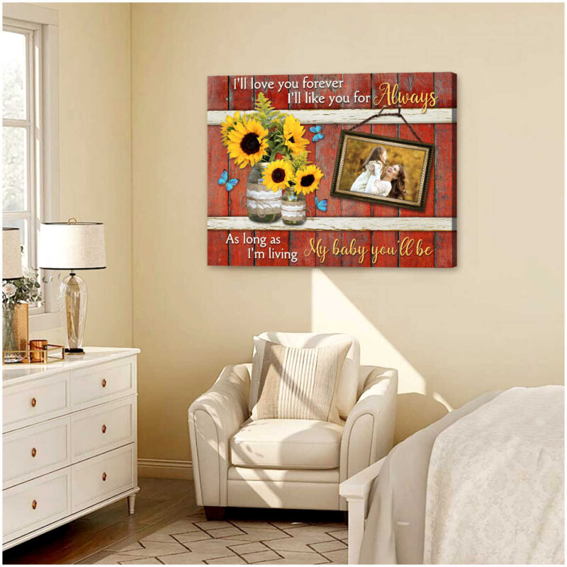 Personalized Photo Sunflower Gifts Gift For Daughter My Baby Canvas Print Illustration 4
