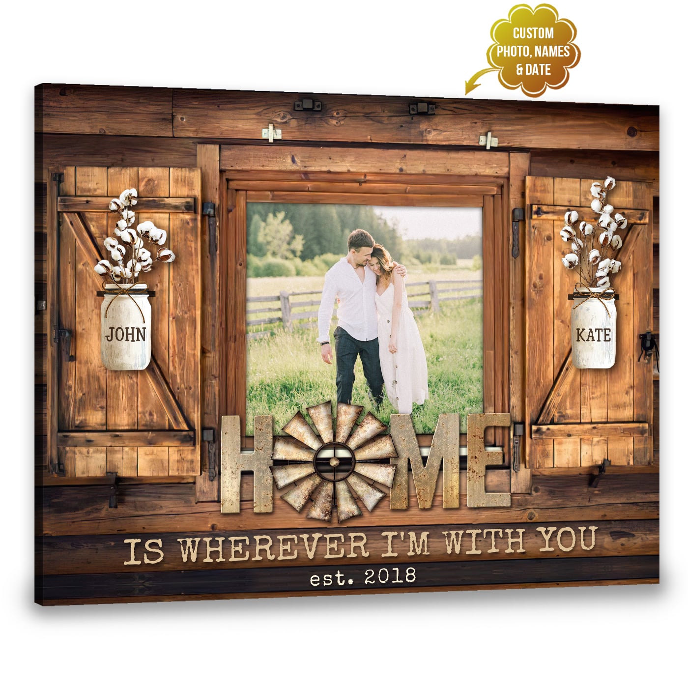 Personalized Home Is Wherever I’m With You canvas1