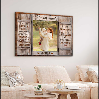 Customized Photo Canvas Gift For Daugter You Are Love Wall Art Illustration 3
