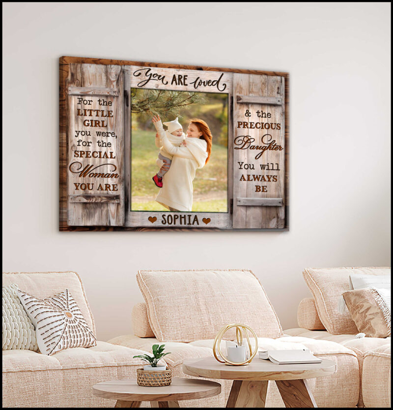 Customized Photo Canvas Gift For Daugter You Are Love Wall Art Illustration 3