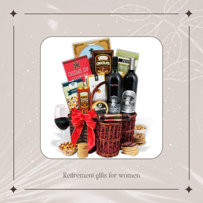 Red Wine Basket - best retirement gifts for women.