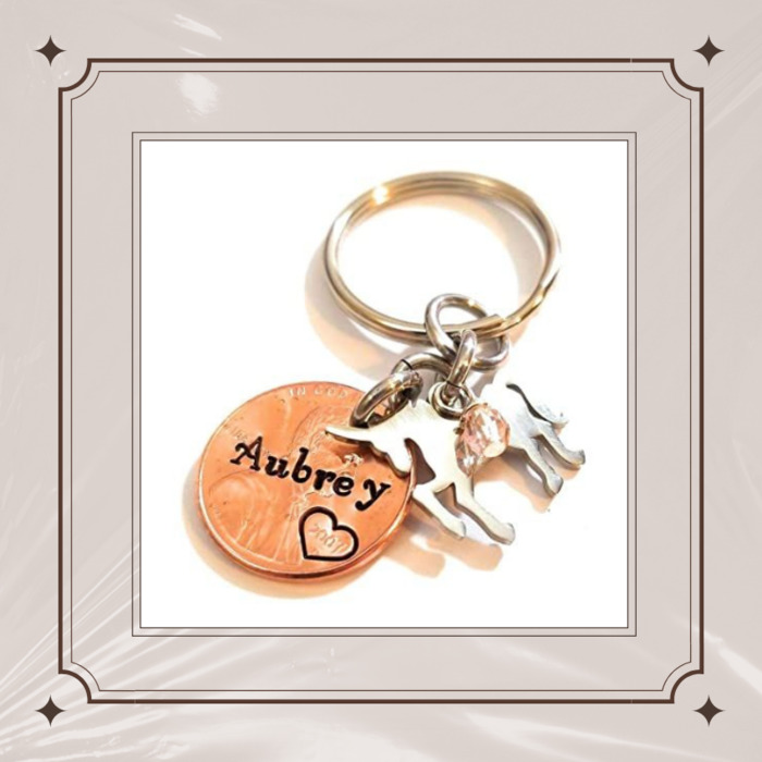 Personalized Copper Keychain - retirement gift ideas for a female.