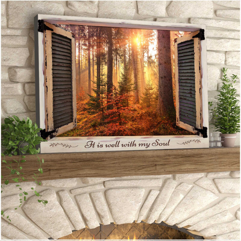 Canvas Wall Decor Beautiful Sunset Forest View It Is Well With My Soul Nature Art Ohcanvas