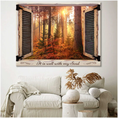 Canvas Wall Decor Beautiful Sunset Forest View It Is Well With My Soul Nature Art Ohcanvas (Illustration-3)