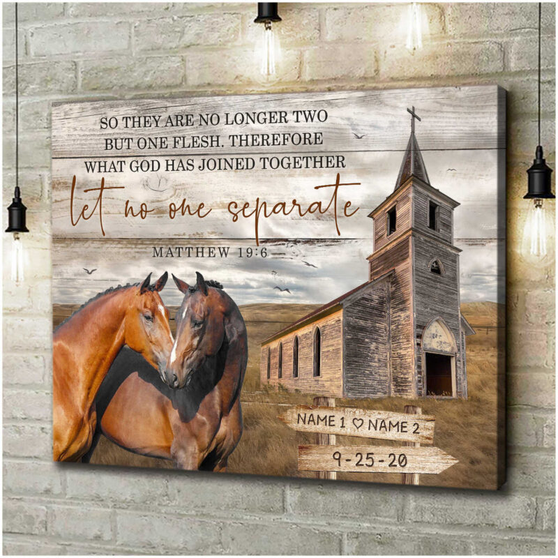 Custom Canvas Personalized Prints Wedding Anniversary &Amp; Birthday Gifts Farmhouse Farm Church Couple Horses Ohcanvas
