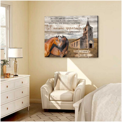 Custom Canvas Personalized Prints Wedding Anniversary &Amp; Birthday Gifts Farmhouse Farm Church Couple Horses Ohcanvas Illustration 2