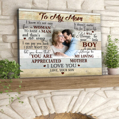 Personalized Photo Gifts For Mom And Son Canvas Prints Art Decor