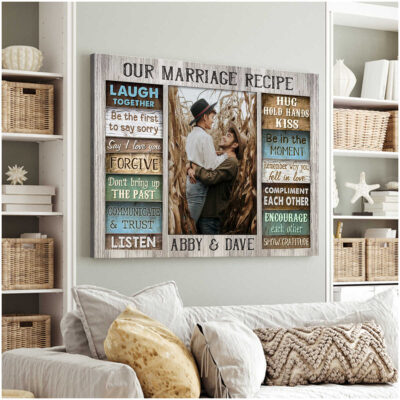 Unique Personalized Photo Gift For Wedding Anniversary Marriage Recipe Canvas Wall Art