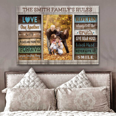 Custom Canvas Prints Family Rules For Farmhouse Wall Decor