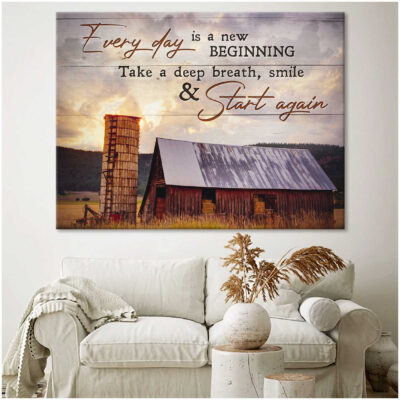 Canvas Print Sunrise On The Farm For Farmhouse Wall Decor