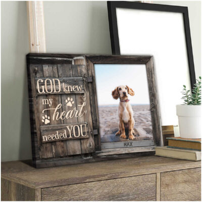 Custom Dog Gift For Owners Faux Rustic Window Canvas Wall Ar