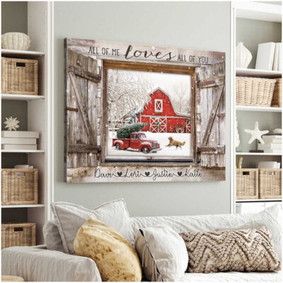 Custom Canvas Prints Christmas Gifts Personalized Gifts Winter Barn Window All Of Me Loves All Of You Ohcanvas (Illustration-2)