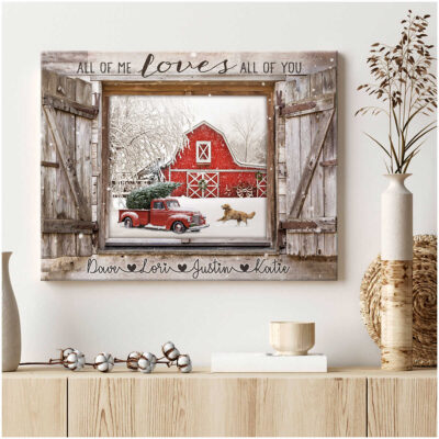 Custom Canvas Prints Christmas Gifts Personalized Gifts Winter Barn Window All Of Me Loves All Of You Ohcanvas (Illustration-4)