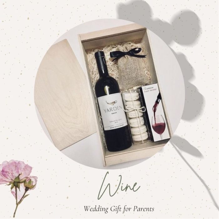 Wine gift box as wedding gifts for father and mother in law