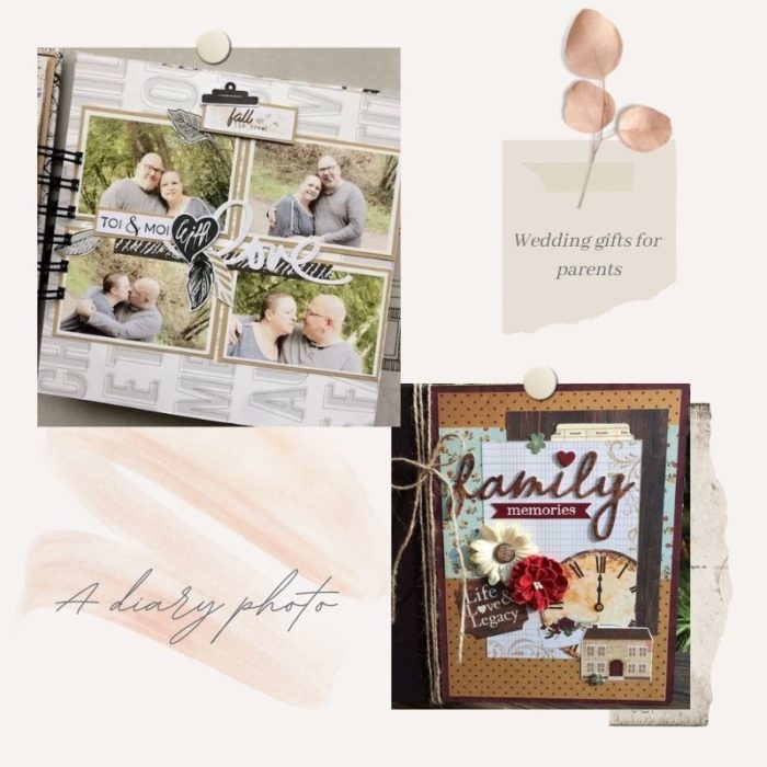 Create photo album diaries as wedding gifts for parents in law