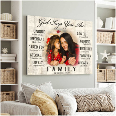 Personalized Meaningful Gifts God Says You Are Photo Custom Canvas Wall Art Decor