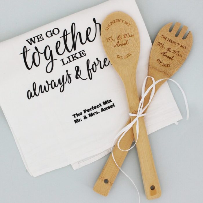 Personalized Wooden Spoon Set - wedding gift for parent.