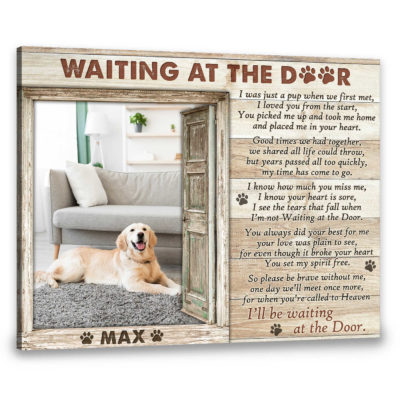 Custom Canvas Prints Personalized Memorial Pet Photo Gift Waiting at the door Ohcanvas
