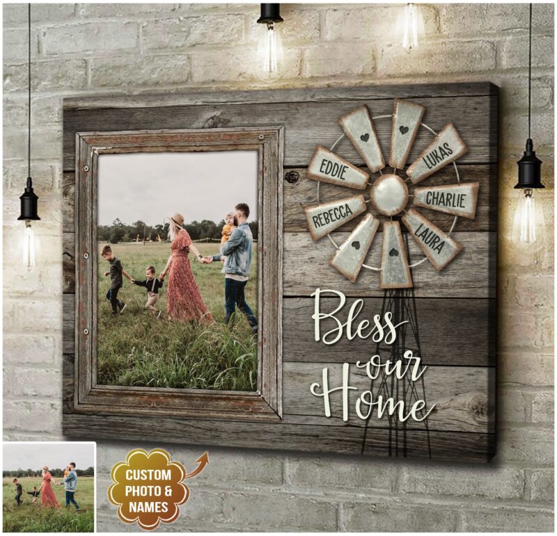 Personalized Photo Gifts Family Bless Our Home Canvas Prints