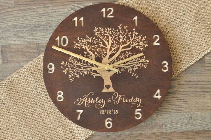 Commemorative Clock - wedding gift for parents.