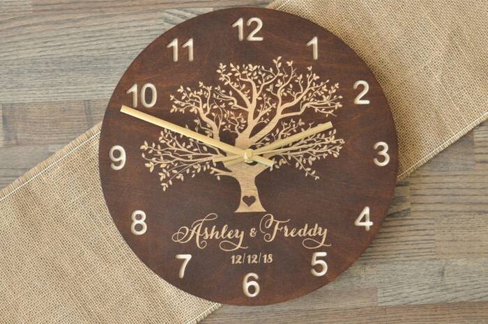 Commemorative Clock - wedding gifts for parents.