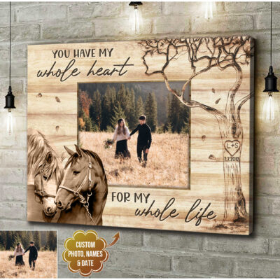 Personalized Wedding Gifts Beautiful Horse Art Canvas Print