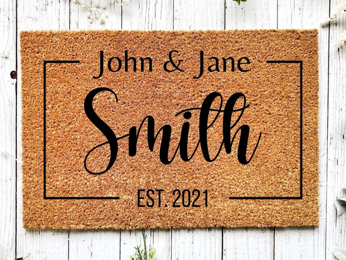 Custom Welcome Mat - personalized wedding gifts for parents. 