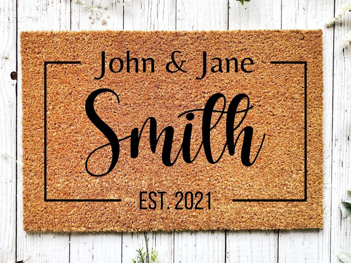 Custom Welcome Mat - personalized wedding gifts for parents