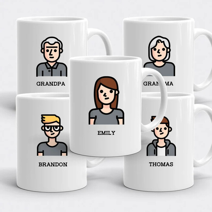 Personalized Family Mugs - personalized wedding gifts for parents. 