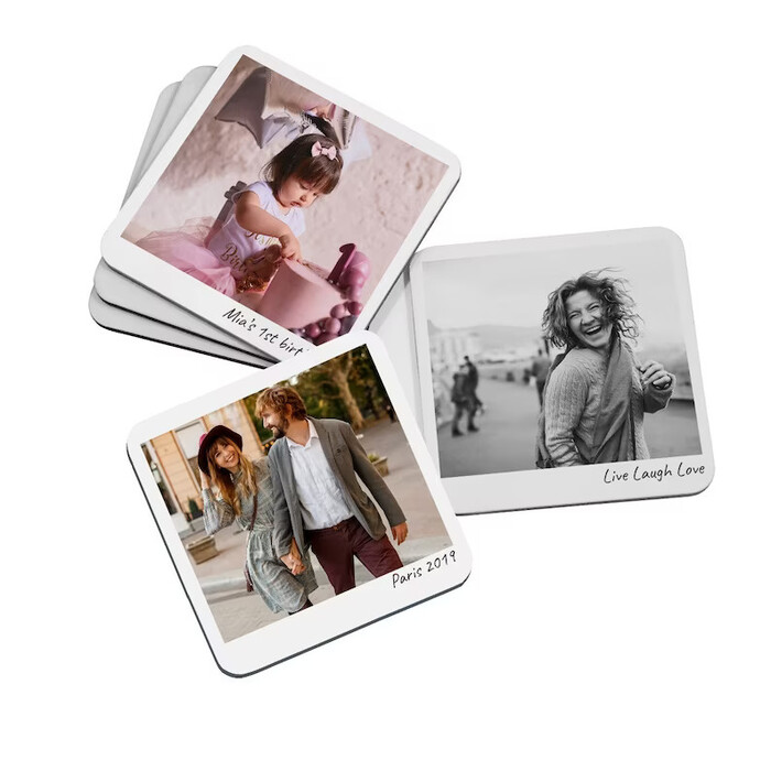 Custom Photo Coasters - personalized wedding gift ideas for parents.