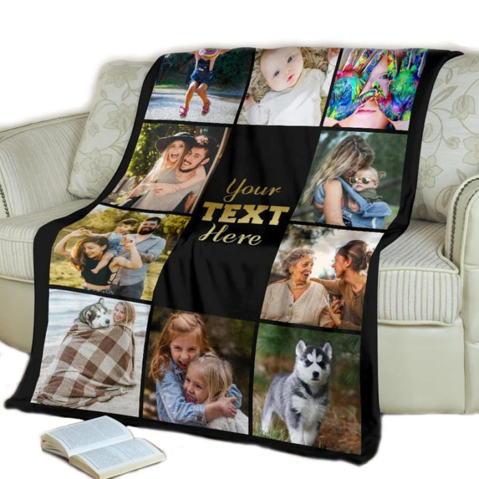 Family Photos Blankets - personalized wedding gifts for parents. 