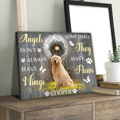 Custom Canvas Prints Memorial Pet Photo Angels Don't Always Have Wings