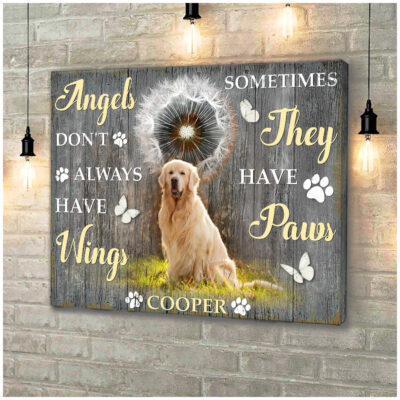 Custom Canvas Prints Memorial Pet Photo Angels Don'T Always Have Wings Illustration 4