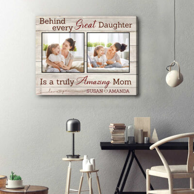 Customized Gifts For Daughter From Mom Personalized Photo Art Canvas Print Home Decor Illustration 1