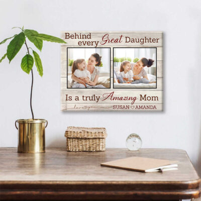 Customized Gifts For Daughter From Mom Personalized Photo Art Canvas Print Home Decor Illustration 2