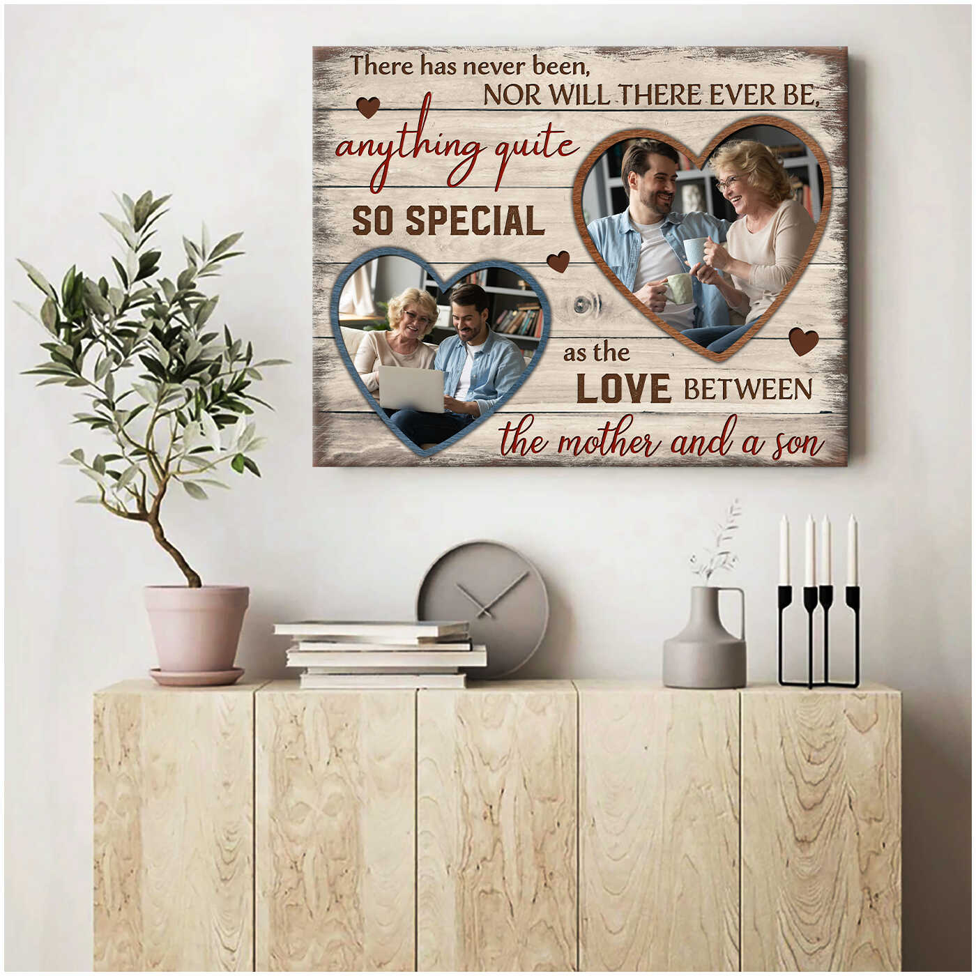 Mothers day gifts from son and daughter - Mom your are the piece canvas -  Custom photo canvas - Mom birthday gift