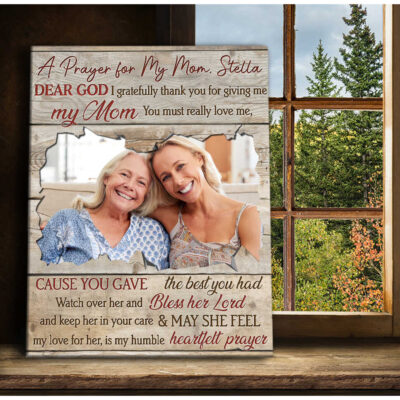Customized Mom And Daughter Photo Gift Canvas Wall Art Decoration