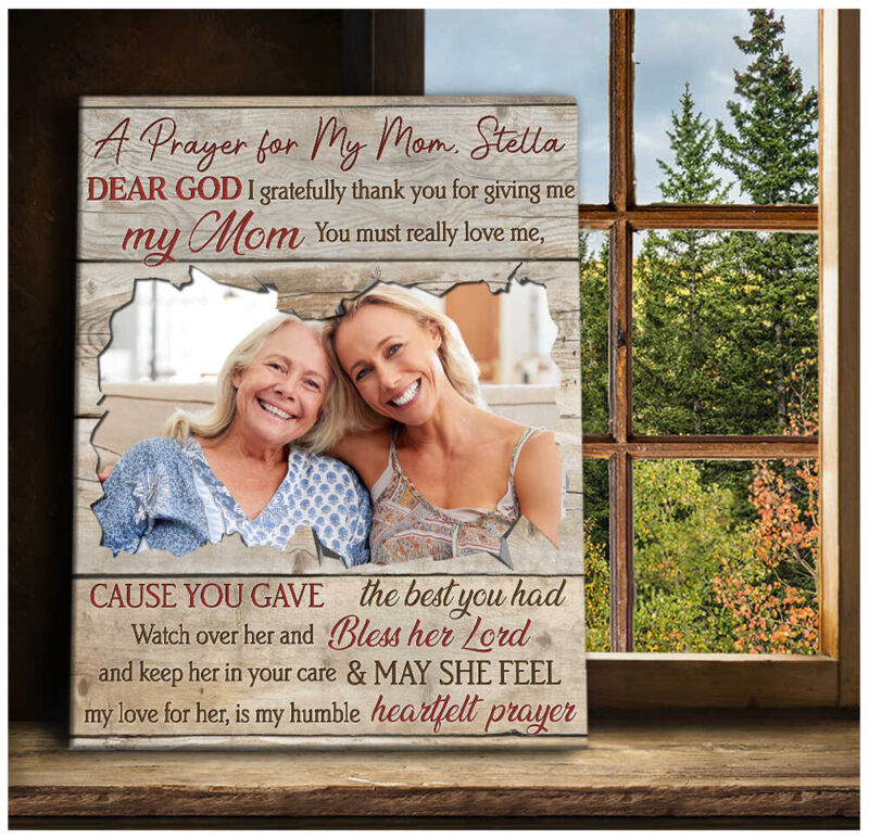 Customized Mom And Daughter Photo Gift Canvas Wall Art Decoration