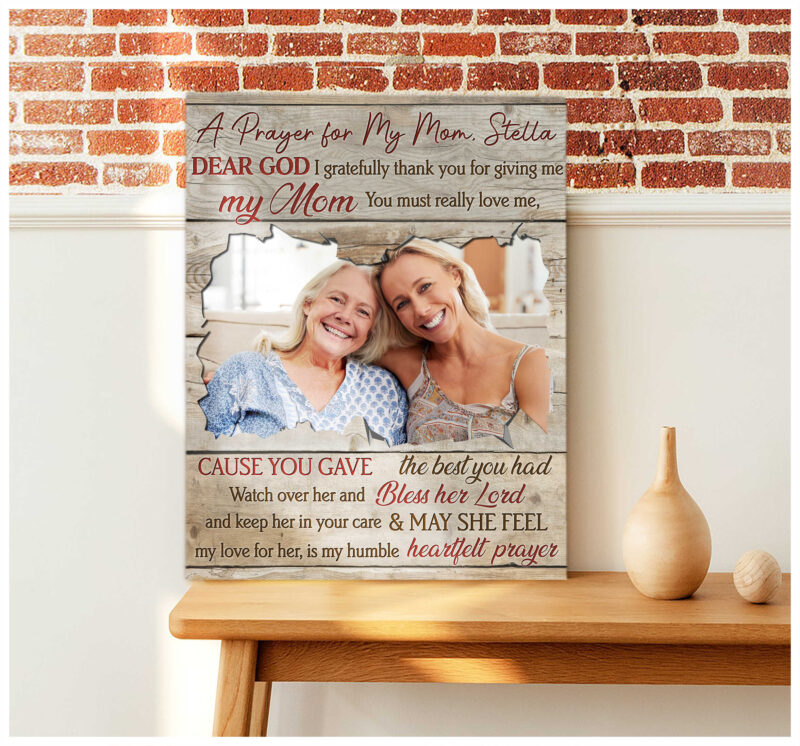 Customized Mom And Daughter Photo Gift Canvas Wall Art Decoration Illustration 2