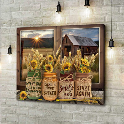 Canvas Prints Beautiful Sunshine Farm Art Everyday Is A New Beginning Wall Decor Ohcanvas