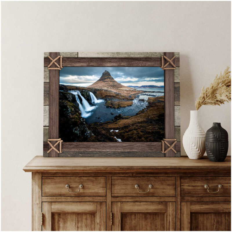 Gorgeous Canvas Prints Mountain Waterfall For Wall Art Decor