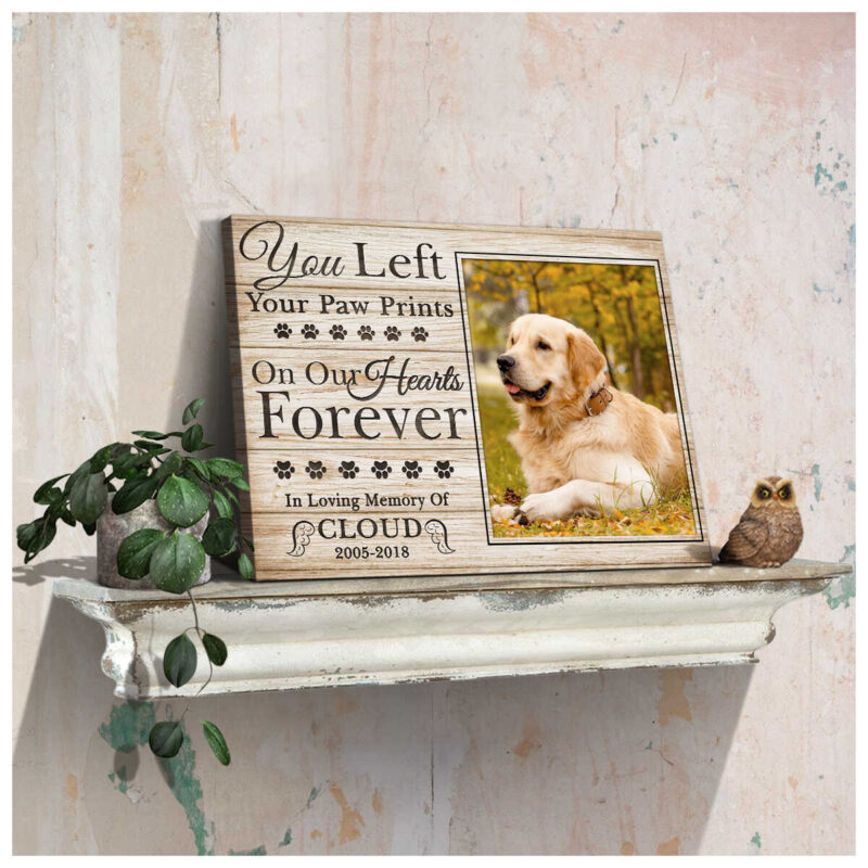 Custom Canvas Prints Personalized Memorial Pet Photo You left your paw prints Ohcanvas