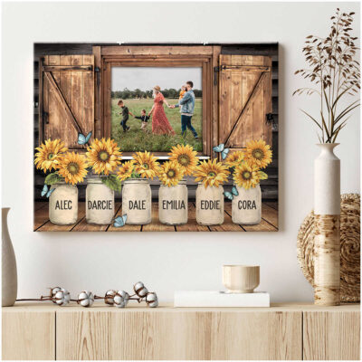 Custom Canvas Prints Personalized Photo Family Gifts Butterfly And Sunflower Ohcanvas Illustration 2
