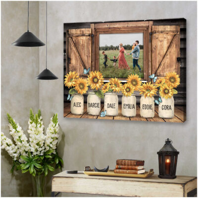 Custom Canvas Prints Personalized Photo Family Gifts Butterfly And Sunflower Ohcanvas Illustration 3